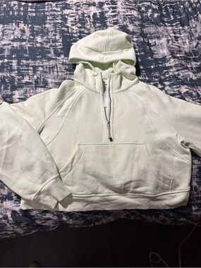 lululemon athletica Cropped Off-Shoulder Hoodie Sweater in Pale Mint